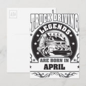 Carte Postale Les Légendes De La Conduite De Camion Sont Nées En (Devant / Derrière)