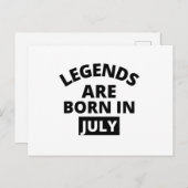 Carte Postale Les légendes sont nées en juillet (Devant / Derrière)