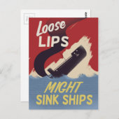 Carte Postale Les Lèvres Perdues Peuvent Éclater Des Navires (Devant / Derrière)