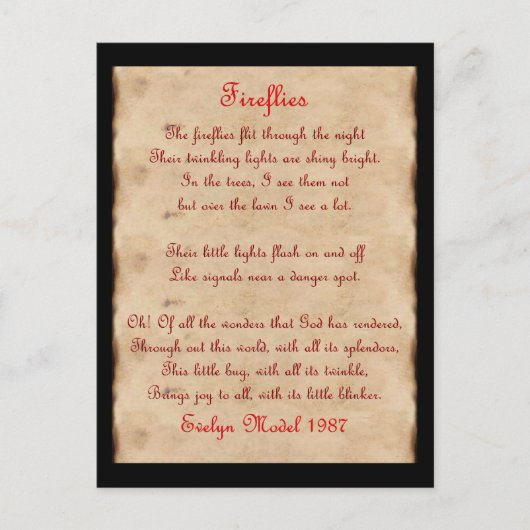 Carte Postale Les lucioles (Devant)