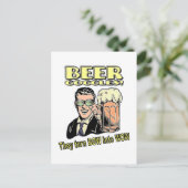 Carte Postale Les lunettes de bière - elles transforment BOW en  (Debout devant)