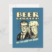 Carte Postale Les lunettes de bière : Transformez Le Bow En Wow (Devant / Derrière)