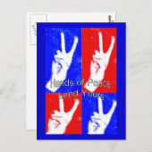 Carte Postale Les mains de la paix - Prêtez vos (Devant / Derrière)