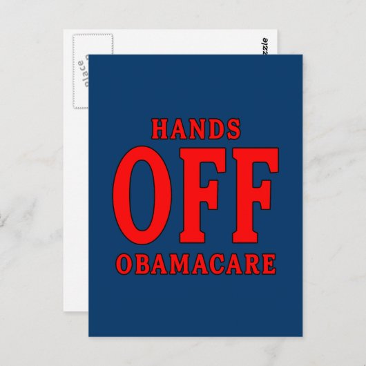 CARTE POSTALE LES MAINS D'OBAMACARE (Devant / Derrière)