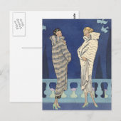 Carte Postale Les manteaux de fourrure du lac par George Barbier (Devant / Derrière)