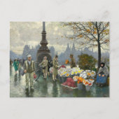 Carte Postale Les marchands de fleurs | Paul Fischer (Devant)