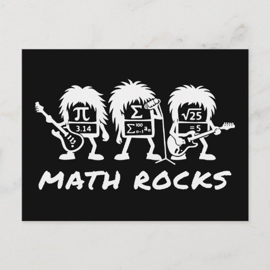 Carte Postale Les maths, c'est rock, humour universitaire (Devant)