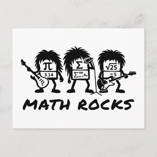Carte Postale Les maths, c'est rock, humour universitaire (Devant)