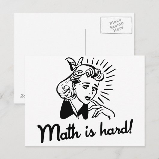 Carte Postale Les maths sont dures (Devant / Derrière)