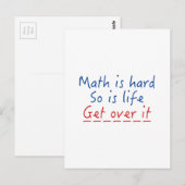 Carte Postale Les maths sont dures (Devant / Derrière)