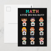 Carte Postale Les maths vous gardent en équilibre (Devant / Derrière)