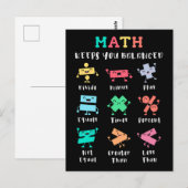 Carte Postale Les maths vous gardent en équilibre (Devant / Derrière)