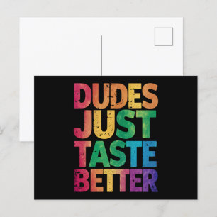 Carte Postale Les mecs ont juste meilleur goût Fierté gay en dé