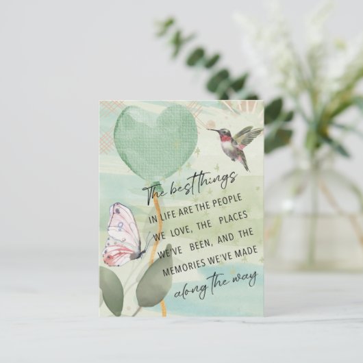 Carte Postale Les meilleures choses dans la vie Citation d'aquar (Debout devant)