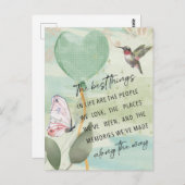 Carte Postale Les meilleures choses dans la vie Citation d'aquar (Devant / Derrière)