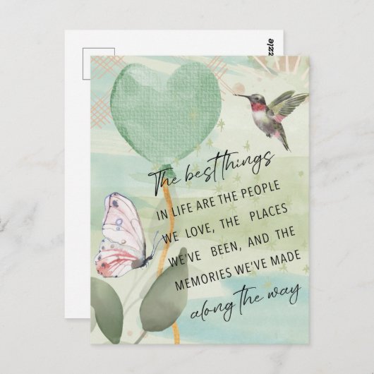 Carte Postale Les meilleures choses dans la vie Citation d'aquar (Devant / Derrière)