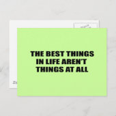 Carte Postale Les meilleures choses dans la vie ne sont pas des (Devant / Derrière)