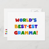 Carte Postale Les meilleures couleurs vives Gramma du monde (Devant / Derrière)