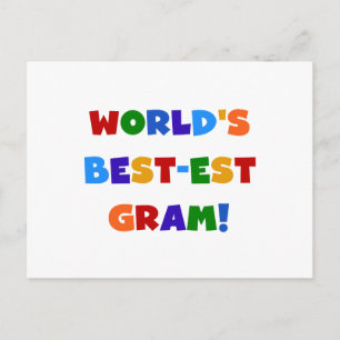 Carte Postale Les meilleurs cadeaux de couleurs vives Gram au mo