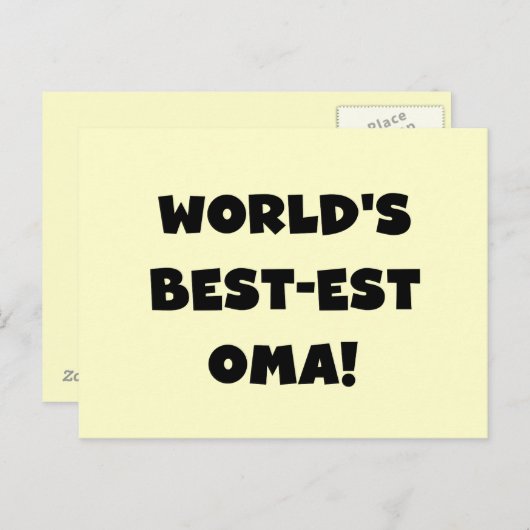 Carte Postale Les meilleurs cadeaux Oma Noir ou Blanc du monde (Devant / Derrière)