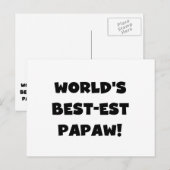 Carte Postale Les meilleurs cadeaux Papaw du monde de Black Text (Devant / Derrière)