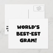 Carte Postale Les meilleurs t-shirts Gram Black Text et GIfts du (Devant / Derrière)