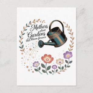 Carte Postale Les mères plantent des jardins qui fleurissent à j