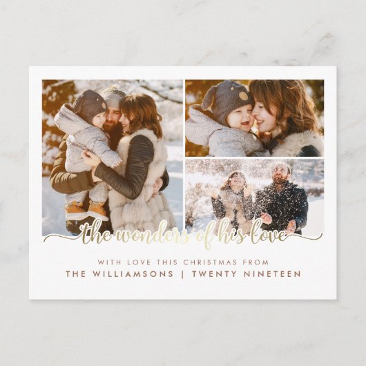 Carte Postale Les Merveilles De Son Amour Noël 3 Photo Collage (Devant)