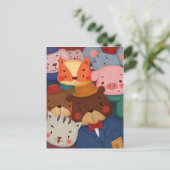 Carte Postale Les mignons animaux (Debout devant)