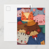 Carte Postale Les mignons animaux (Devant / Derrière)