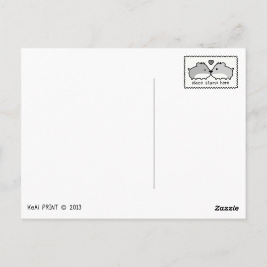 Carte Postale Les mignons hamsters en amour (Dos)