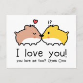 Carte Postale Les mignons hamsters en amour (Devant)