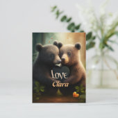 Carte Postale Les mignons s'embrassent dans l'amour (Debout devant)