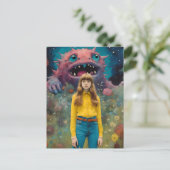 Carte Postale Les monstres ne me font pas peur Art Imaginaire co (Debout devant)