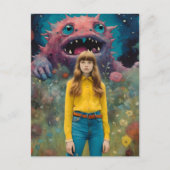 Carte Postale Les monstres ne me font pas peur Art Imaginaire co (Devant)