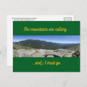 Carte Postale Les montagnes appellent (Devant / Derrière)