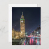Carte Postale Les monuments | Big Ben la nuit (Devant / Derrière)