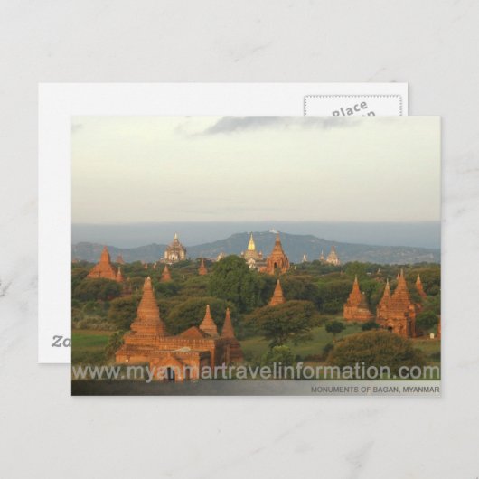 Carte Postale Les monuments de Bagan (Devant / Derrière)
