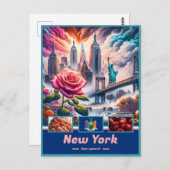 Carte Postale Les monuments et légendes de New York Essence (Devant / Derrière)