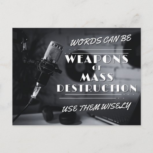 Carte Postale Les mots peuvent être des armes de destruction mas (Devant)