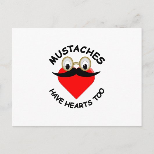 Carte Postale Les moustaches ont aussi des coeurs (Devant)