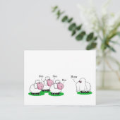 Carte Postale Les moutons déguisés en fantôme d'Halloween allant (Debout devant)