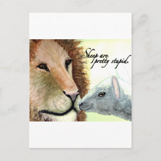 Carte Postale Les Moutons Sont Assez Stupides.