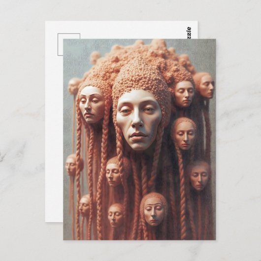 Carte Postale Les multiples visages dans (Devant / Derrière)