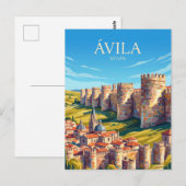 Carte Postale Les Murs d'Ávila Espagne (Devant / Derrière)