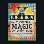 Carte Postale Les Mystères de la Magie - Drôle de Publicité Vint<br><div class="desc">Drôle de publicité de journal vintage réinventée pour 'Apprendre les Mystères de la Magie'</div>