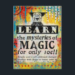 Carte Postale Les Mystères de la Magie - Drôle de Publicité Vint<br><div class="desc">Drôle de publicité de journal vintage réinventée pour 'Apprendre les Mystères de la Magie'</div>