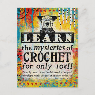 Carte Postale Les Mystères du Crochet - Drôle Annonce Vintage