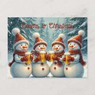 Carte Postale Les neigeurs applaudissent et grillent Noël