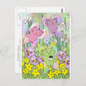 Carte Postale Les Nekos de la fée du printemps (Devant / Derrière)